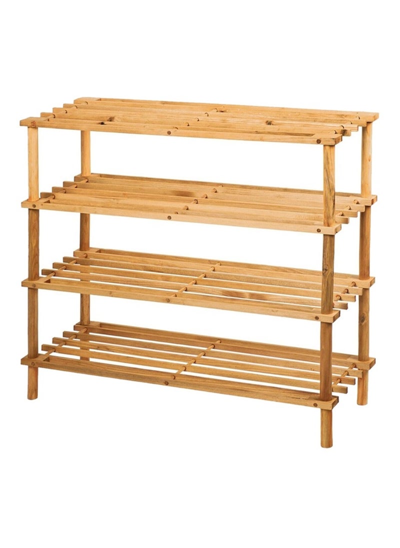 New 4 Tier Shoe Rack Natural Bamboo Wooden Organizer Stand Storage - Image 1