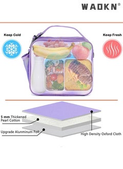 Children's Lunch Box, Rainbow Laser Tote Leakproof Insulated Lunch Bag Reusable Insulated Bento Bag Picnic Ice Bag Girls Simple Shoulder Bag for School and Outdoor Backpack (Purple) - pzsku/ZE0E0A9BCE9257605730FZ/45/_/1728570686/09daa07e-2235-4726-9fa0-6372ef72b924