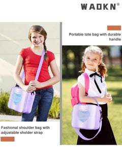 Children's Lunch Box, Rainbow Laser Tote Leakproof Insulated Lunch Bag Reusable Insulated Bento Bag Picnic Ice Bag Girls Simple Shoulder Bag for School and Outdoor Backpack (Purple) - pzsku/ZE0E0A9BCE9257605730FZ/45/_/1728570689/3b79d514-caca-477c-bfc6-2b61a4bc5497