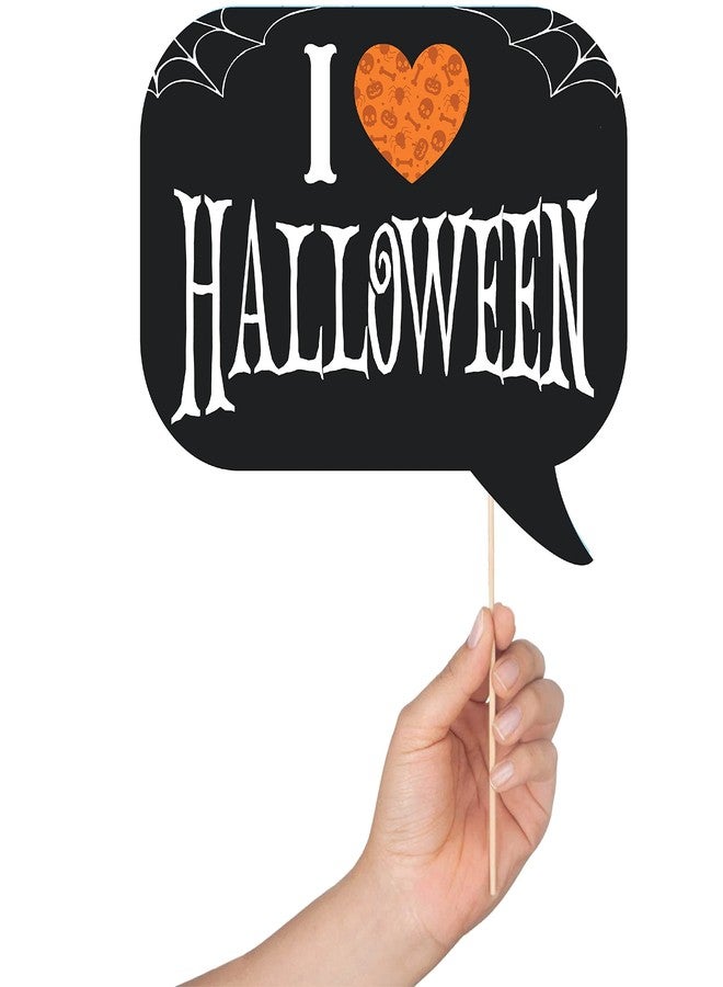 Outside The Booth Halloween Photo Booth Props - 41-pc Kit With 8 x 10-Inch Sign, 60 Adhesive Pads, and 45 Sticks - Photobooth Decorations and Selfie Props - Image 3
