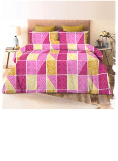 EXPRESS BEDSHEETS Premium Quality Super Soft Light Weight Washable King Size Bedding Set Pink Multicolored Cotton Pillow Sets Express Bedsheet  - Image 1