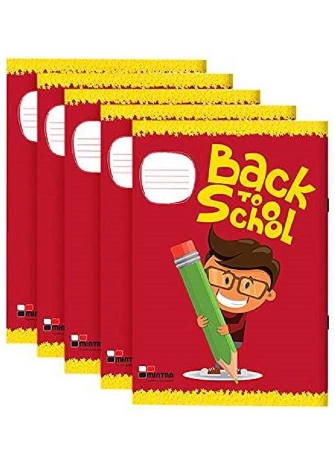 Mintra - Pack of 5 notebooks, Mintra stapled notebook, english ruling 40 sheets(multicolor, multi shapes) 5 pieces - Image 1