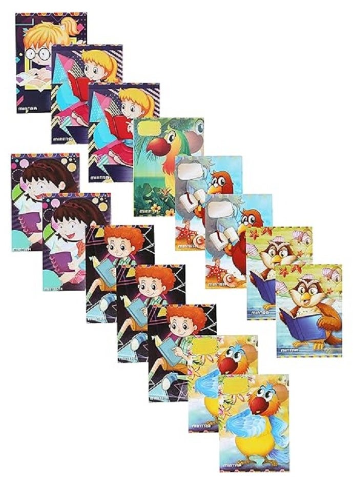 Mintra - Pack of 5 notebooks, Mintra stapled notebook, english ruling 40 sheets(multicolor, multi shapes) 5 pieces - Image 1