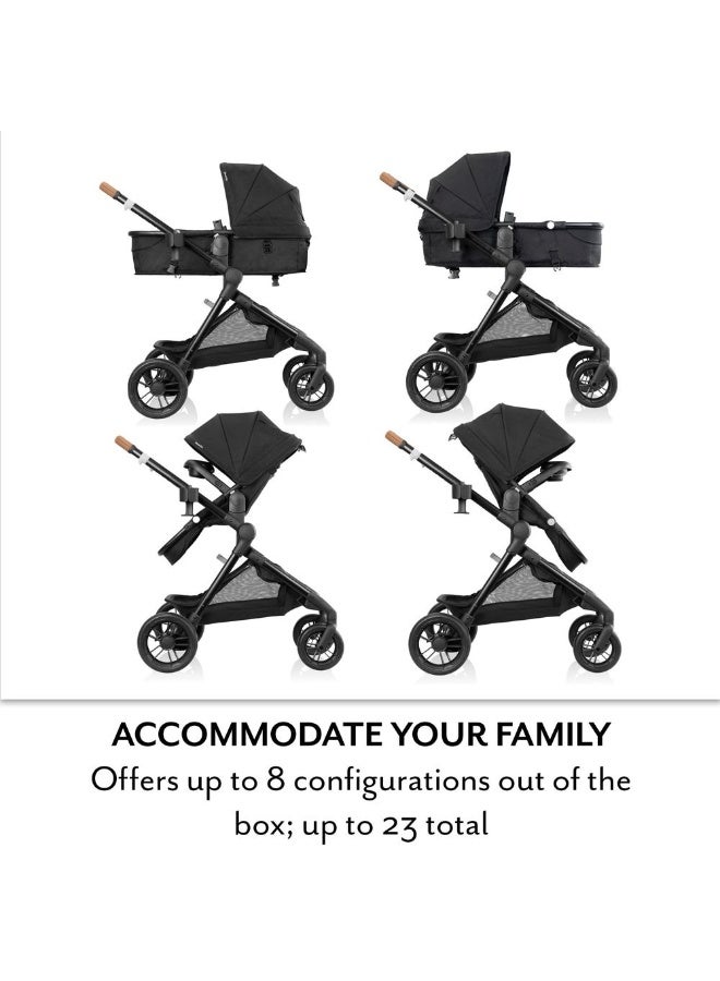 Evenflo - Pivot Xpand NXT Modular Double Stroller - Coal Black - Image 4