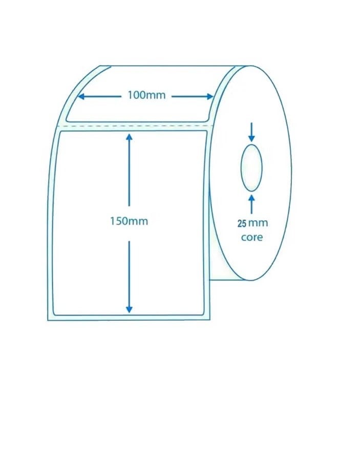 فوميمو ملصقات الباركود الحرارية المباشرة، 4 × 6 بوصة، 500 لكل لفة (100 مم 150 مم)، تستخدم لطباعة ملصقات الشحن - Image 3