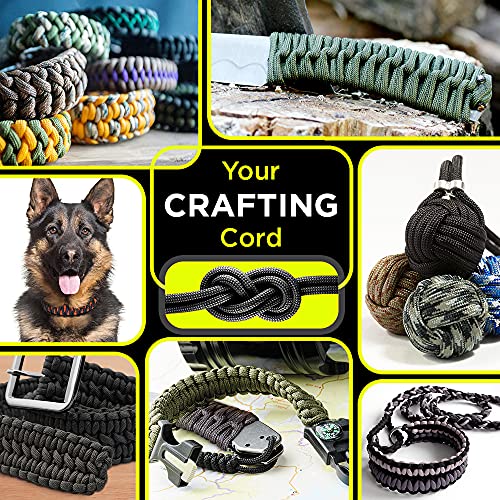TECEUM Paracord Type III 550 Black – 50 ft – 4mm – Tactical Rope MIL-SPEC – Outdoor para Cord –Camping Hiking Fishing Gear and Equipment – EDC Parachute Cord – Strong Survival Rope - Image 4