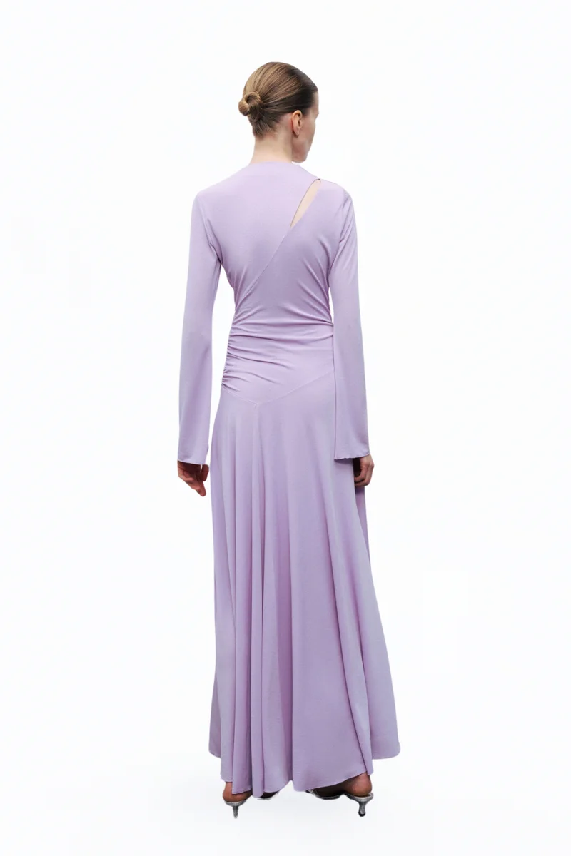 Nocturne Long Sleeve Maxi Dress with Accessory Detail
