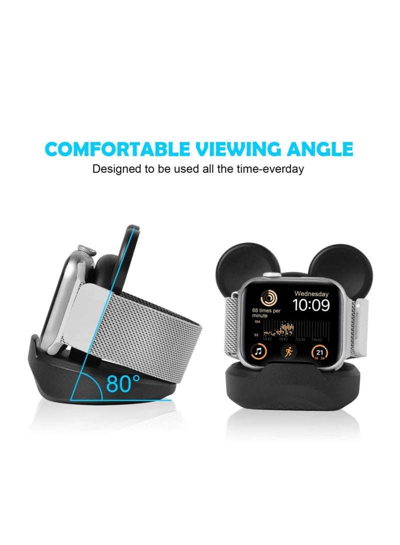 Captaintech For iWatch Charger Stand Compatible, Silicone Dock Holder, Desk Stand, Charging Station Dock Holder Compatible for All Apple Series Ultra/SE/8/7/6/5/4/3/2/1, Home/Office Use - Image 4