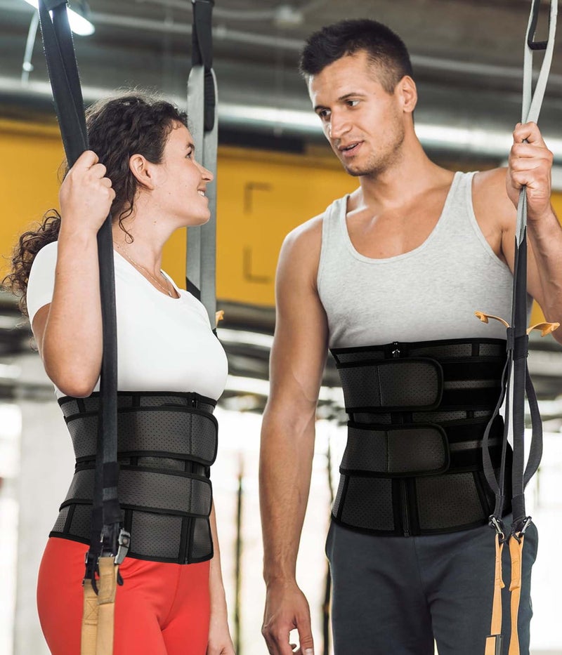 MOLUTAN Waist Trainer Trimmer for Men Tummy Control Shapewear Neoprene Sweat Belt Slimming Body Shaper Black - Image 2
