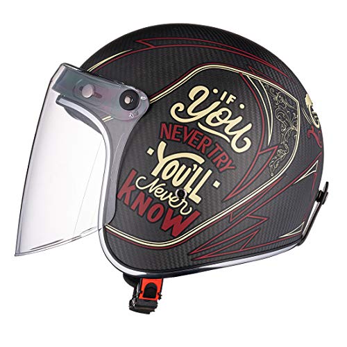 VCOROS Universal 3-Snap Flip Up Visor Shield Lens for Retro Open Face Motorcycle Helmet (Clear) - Image 5