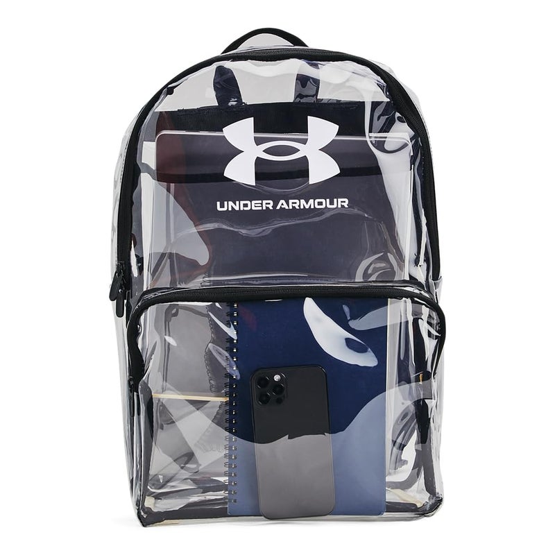 UNDER ARMOUR حقيبة ظهر شفافة أساسية للبالغين من أندر أرمور، (960) شفافة/أسود/أبيض، مقاس واحد يناسب معظم الأحجام - Image 5