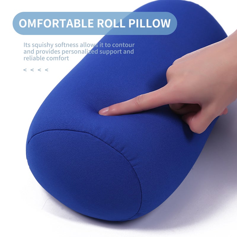 Comfortable Roll Pillow Round Cylinder Microbead Bolster Neck Back Support Roll Pillow Tube Pillow Cushie Pillows 12 X 7 Inch - Image 3