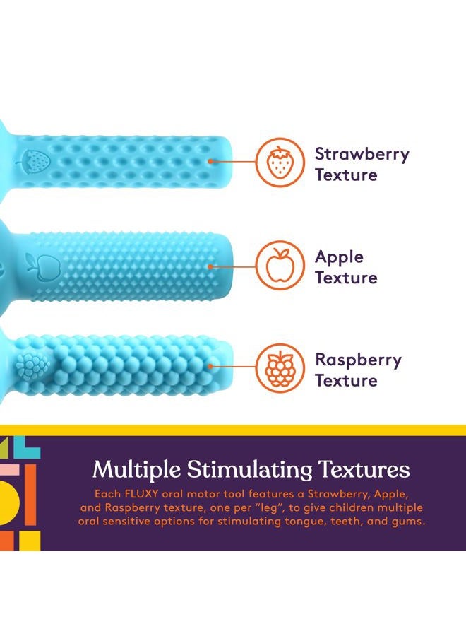 Special Supplies FLUXY Oral Motor Tool Therapy Sensory Motor Aid with 3 Unique Textures Blue - Image 2