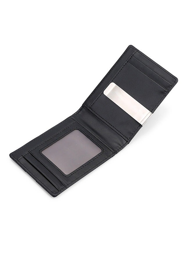 RUNBOX Men's Slim Wallet with RFID Blocking, Men's Wallet Money Clip, Minimalist Credit Card Holder, Front Pocket Bifold Wallet - Black, Money Clip - Image 3