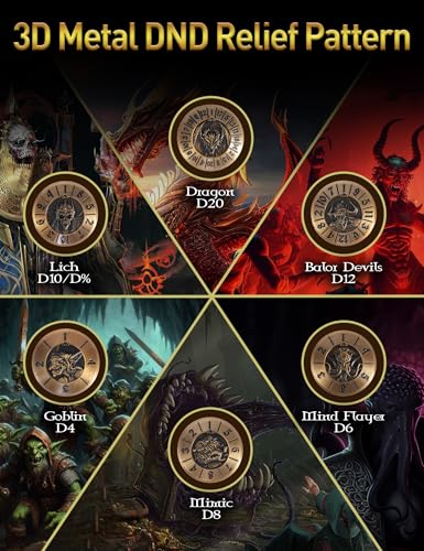 Banloga DD Dice Set7PCS Metal Dice for Dungeons and DragonsMini Dice Set with Pocket Watch CaseRole Playing Board Games Accessories Dragon GoldF - Image 5
