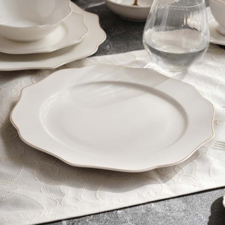 Pan Home طقم عشاء نكالا 32 قطعة من البورسلين الجديد - أبيض - Image 3