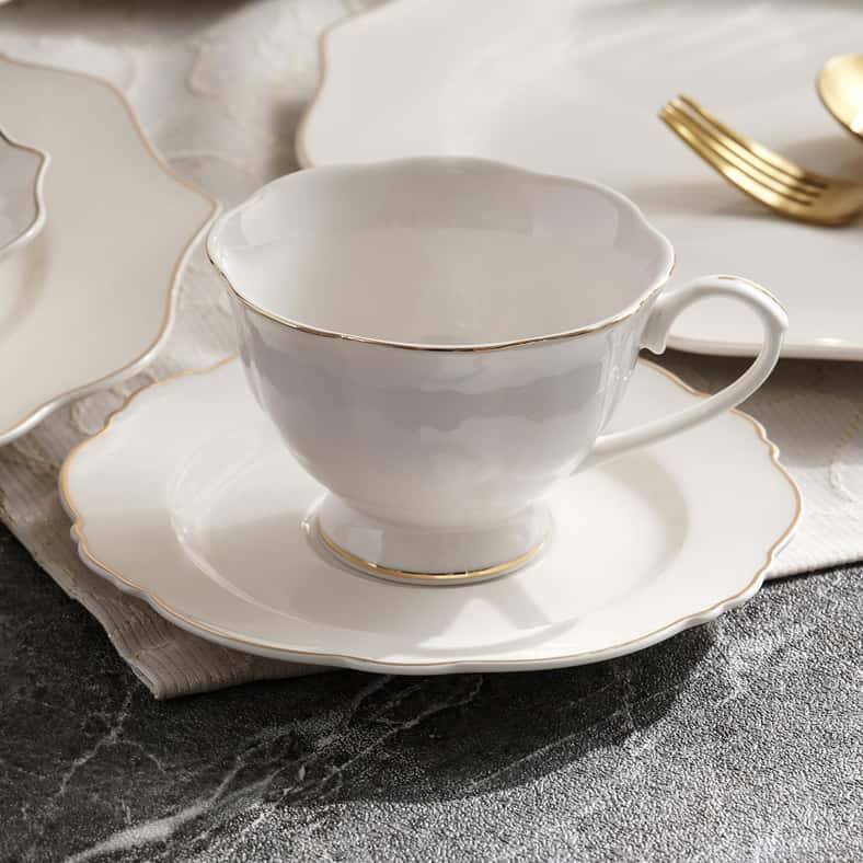 Pan Home طقم عشاء نكالا 32 قطعة من البورسلين الجديد - أبيض - Image 2