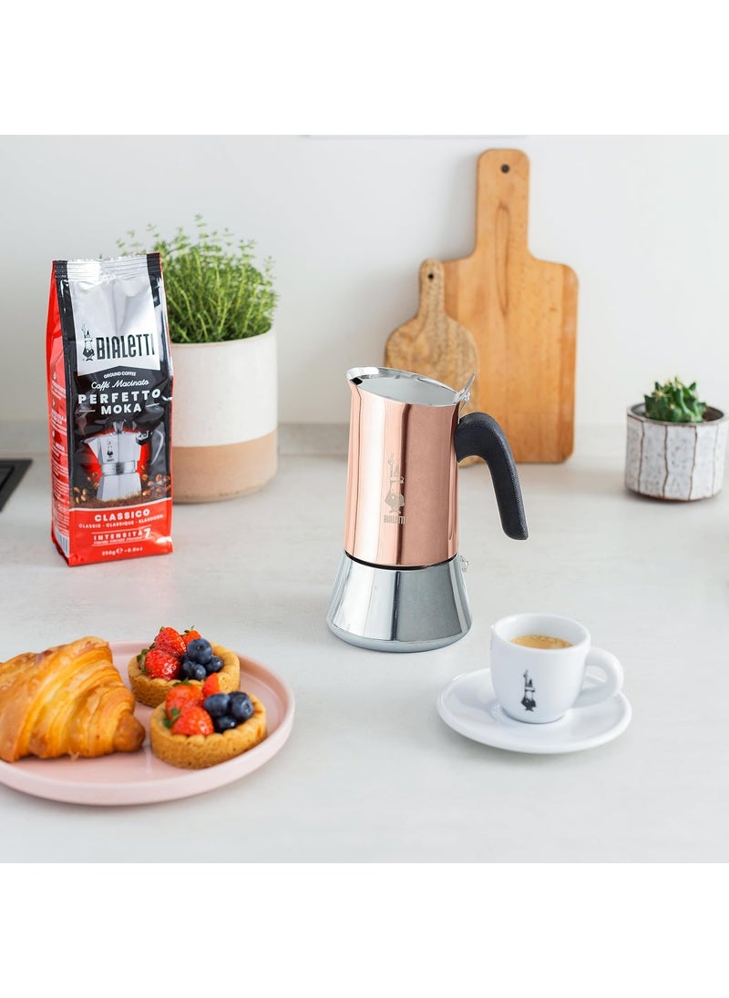 BIALeTTI Bialetti New Venus Induction Stainless Steel Stovetop Espresso Coffee Maker Suitable for all Types of Hobs 6 Cups 79 Oz Copper  - Image 4