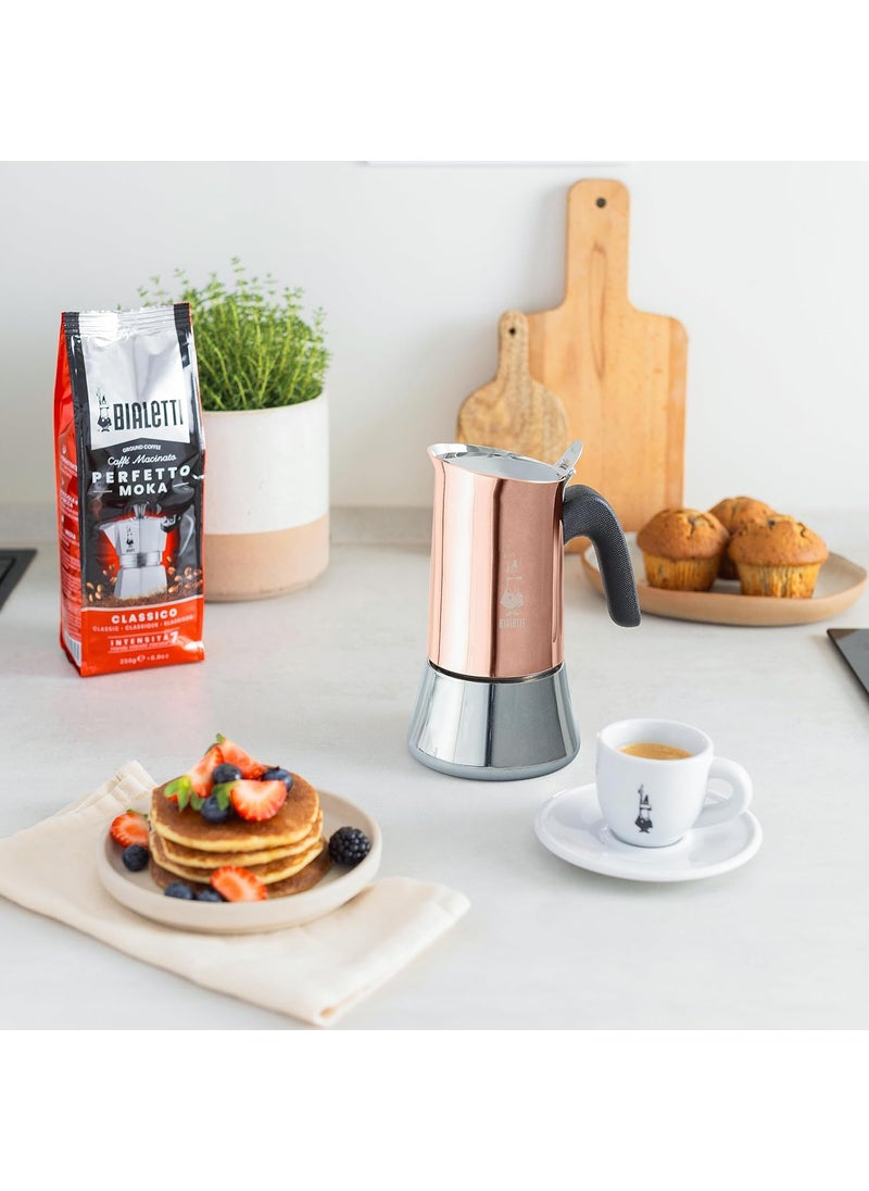BIALeTTI Bialetti New Venus Induction Stainless Steel Stovetop Espresso Coffee Maker Suitable for all Types of Hobs 6 Cups 79 Oz Copper  - Image 5
