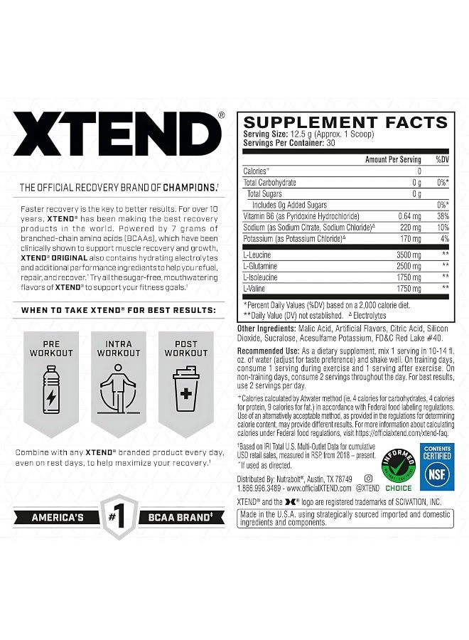 اسكتيند مسحوق XTEND Original BCAA بنكة بلو راسبيري آيس - Image 4