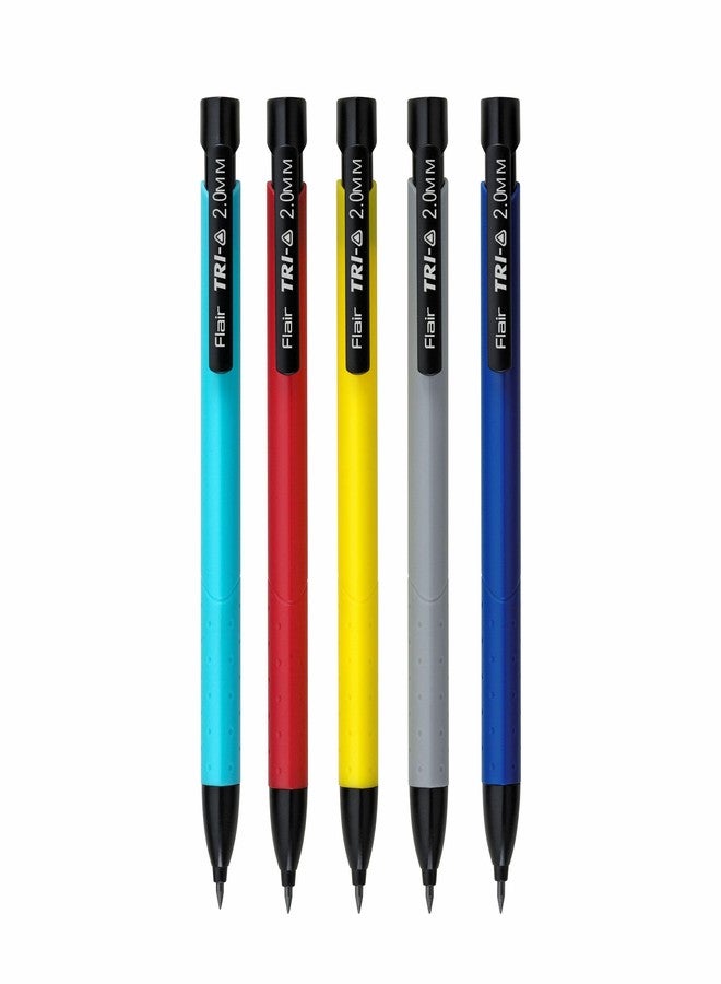 Flair Creative Series 2.0mm Tri-o Mechanical Pencil | Retractable Mechanism With Extra Dark 2B Leads | Non-Stop Automatic Writing | Inbuilt Sharpner Included | Pack of 12 - Image 1
