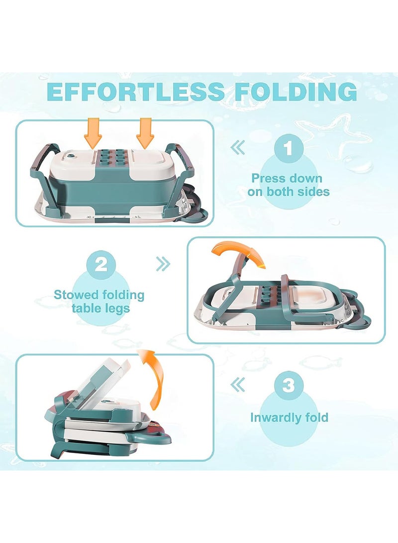 ليموس حوض استحمام للأطفال مزود بميزان حرارة وفتحة تصريف للأطفال حديثي الولادة حتى عمر 41 شهرًا - Image 3