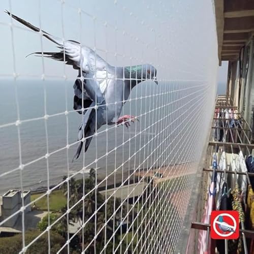 Essoti Uv Stabilized Bird Net/Anti Bird Net/Pigeon Net / (6 X 4Ft)-25Mm Hole15 Ply With Attached Corner Ropes & Installation Kit/Size- (6X4Ft) - White - Image 1