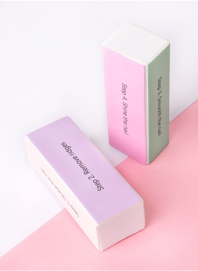 Brushworks Pastel Nail Buffing Blocks 2 Pack  - Image 2