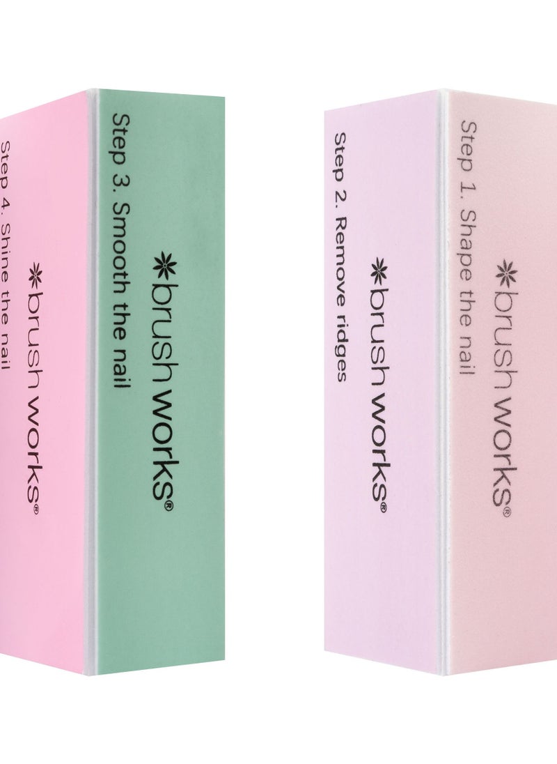 Brushworks Pastel Nail Buffing Blocks 2 Pack  - Image 3