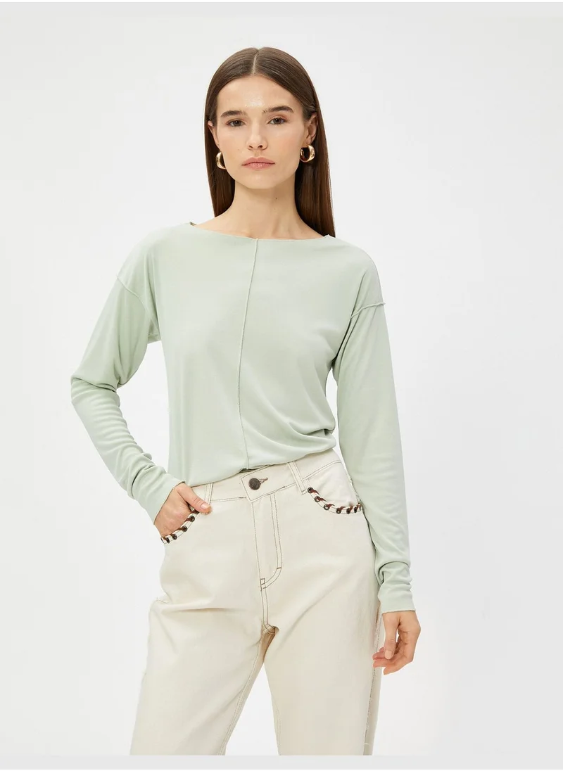 كوتون Modal Blended Stitch Detail T-Shirt