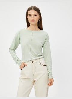 KOTON Modal Blended Stitch Detail T-Shirt  - Image 1