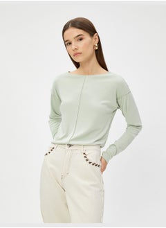 KOTON Modal Blended Stitch Detail T-Shirt  - Image 2