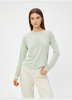 KOTON Modal Blended Stitch Detail T-Shirt  - Image 3