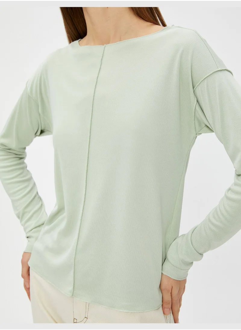 كوتون Modal Blended Stitch Detail T-Shirt