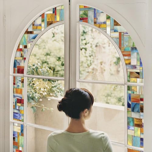 Artscape Montage | Privacy Window Film with Vibrant Colored Pattern | Non-Adhesive & UV Protection | Easy to Apply & Removable | 24 x 36 Inches | Made in USA - Image 3