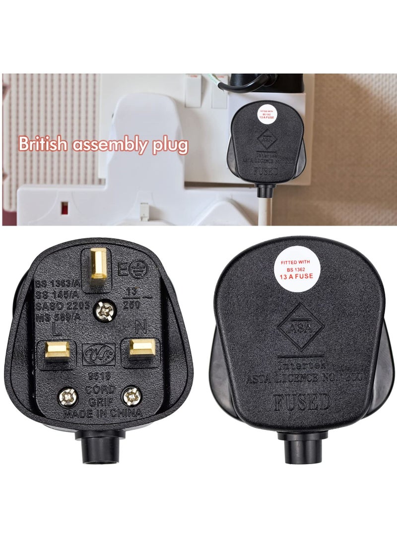 Y&D SYOSI 3 Pin UK Plug 13A Fused 250V Mains Plugs, for Black 50-60 Hz (2Pcs)  - Image 3