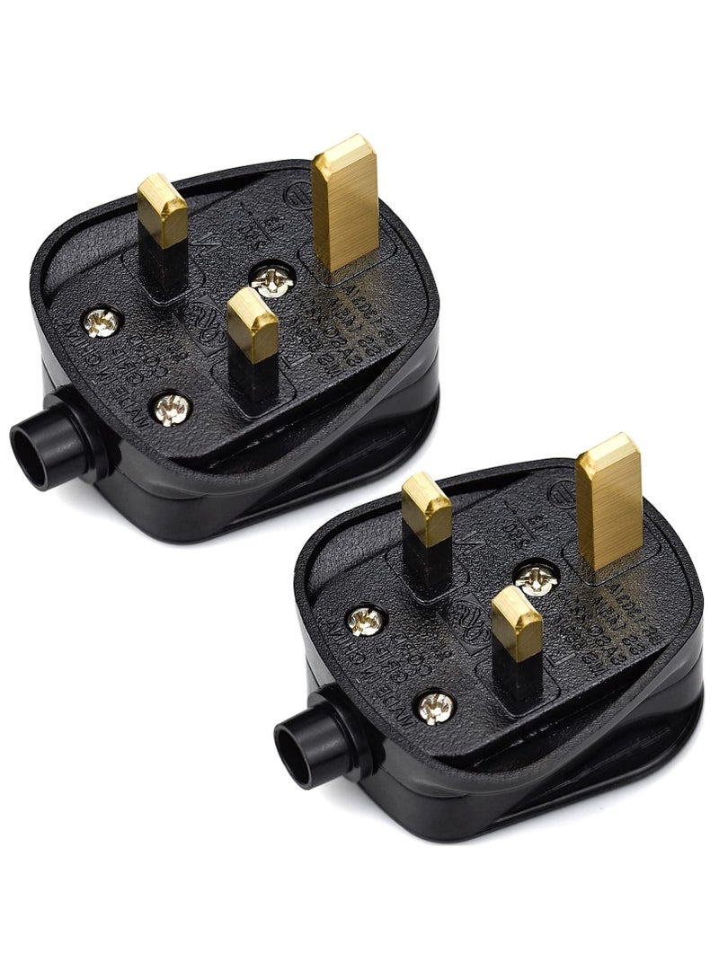 Y&D SYOSI 3 Pin UK Plug 13A Fused 250V Mains Plugs, for Black 50-60 Hz (2Pcs)  - Image 1