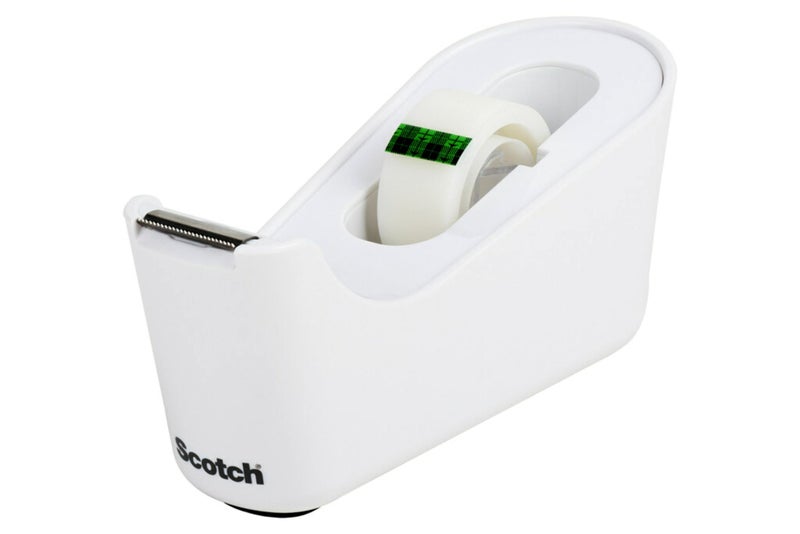 Scotch Tape Dispenser, White, Great for School or Office and Includes 1 Roll of Scotch Magic Tape 3/4 in x 350 in - Image 1