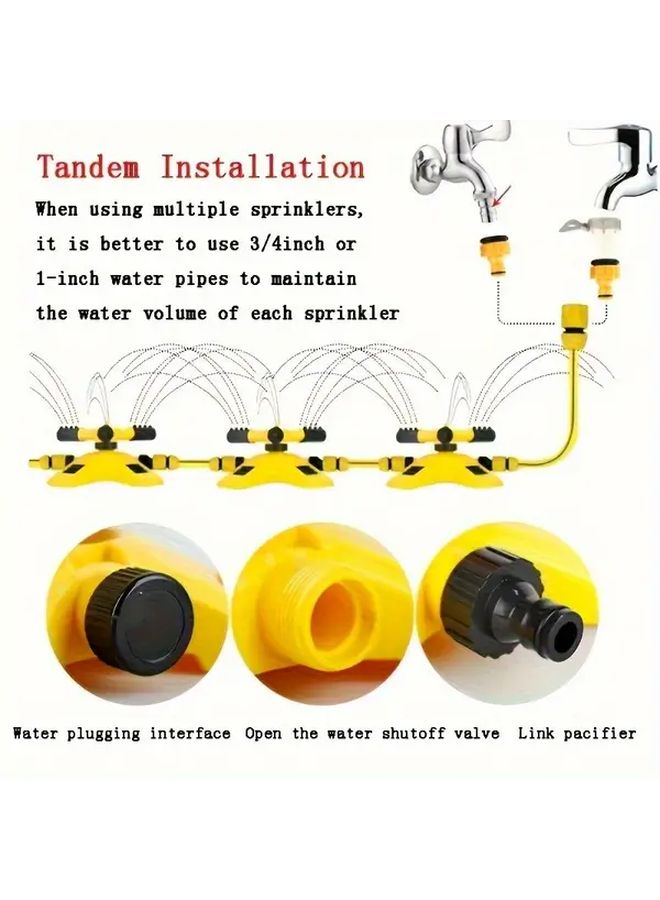 Automatic 360 Degree Rotating Sprinkler Nozzle Durable Plastic Towable Lawn Garden Irrigation System No Electricity Battery Needed Wide Coverage for Lawns Parks Farms Park Maintenance Home Gardens Yard Sprinkler Modern Sturdy Construction - Image 4