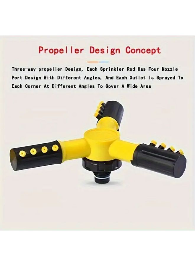Automatic 360 Degree Rotating Sprinkler Nozzle Durable Plastic Towable Lawn Garden Irrigation System No Electricity Battery Needed Wide Coverage for Lawns Parks Farms Park Maintenance Home Gardens Yard Sprinkler Modern Sturdy Construction - Image 5