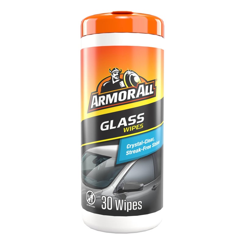 Armor All Car Glass Wipes Auto Glass Cleaner for Film and Grime 30 Count