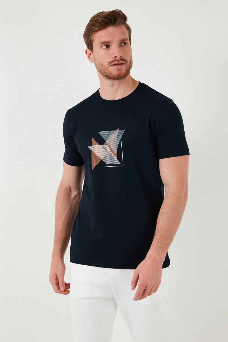 بوراتي Cotton Slim Fit Crew Neck T Shirt Men's T Shirt 646R8290