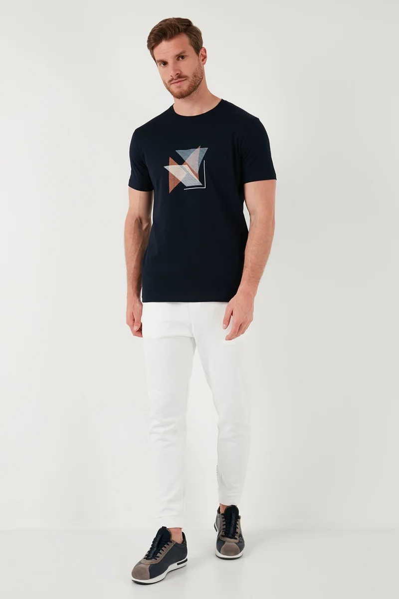بوراتي Cotton Slim Fit Crew Neck T Shirt Men's T Shirt 646R8290