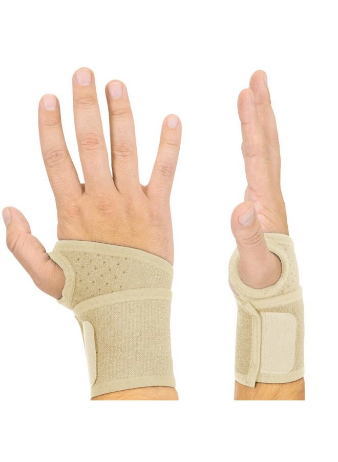 VIVE Wrist Wrap Braces (2 Pack) - Tendonitis Support for Carpal Tunnel Arthritis - Sprained Pain Protection Sleeve - Weightlifting & Calisthenics Compression Stabilizer for Women, Men - Adjustable - Image 1