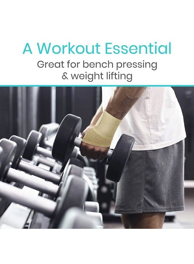 VIVE Wrist Wrap Braces (2 Pack) - Tendonitis Support for Carpal Tunnel Arthritis - Sprained Pain Protection Sleeve - Weightlifting & Calisthenics Compression Stabilizer for Women, Men - Adjustable - Image 4