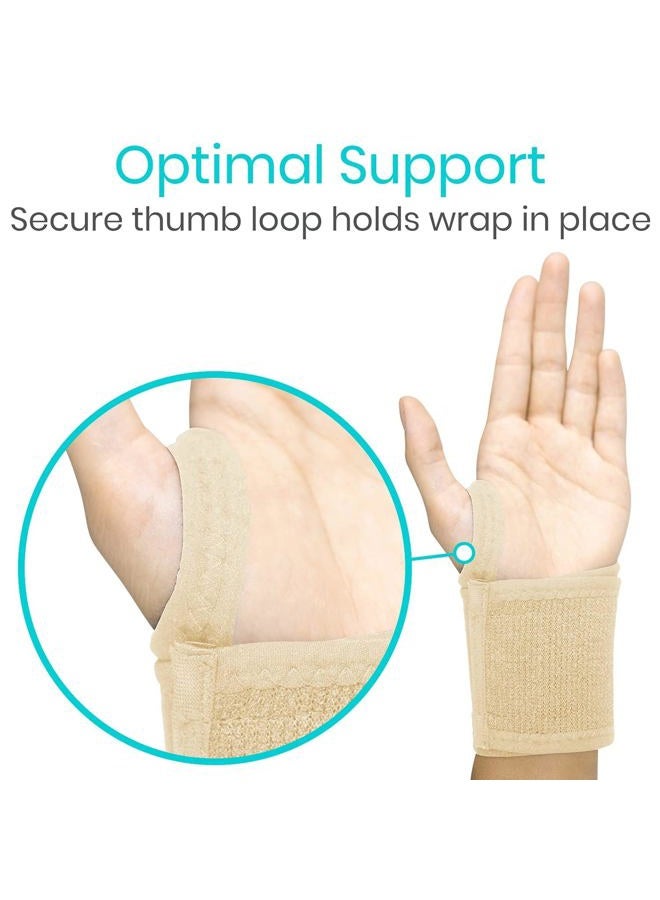 VIVE Wrist Wrap Braces (2 Pack) - Tendonitis Support for Carpal Tunnel Arthritis - Sprained Pain Protection Sleeve - Weightlifting & Calisthenics Compression Stabilizer for Women, Men - Adjustable - Image 3