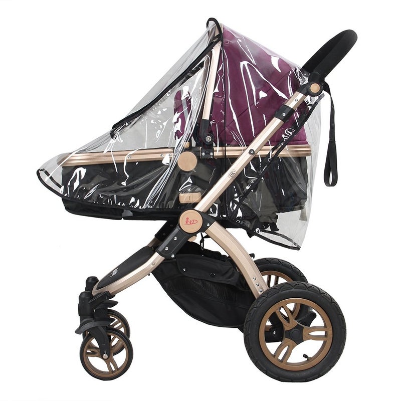 Estink Baby Stroller Rain Cover Clear Breathable Windproof Baby Stroller Cover PVC Universal Dust Wind Pram Accessory for General Umbrella Strollers 1PC - Image 1