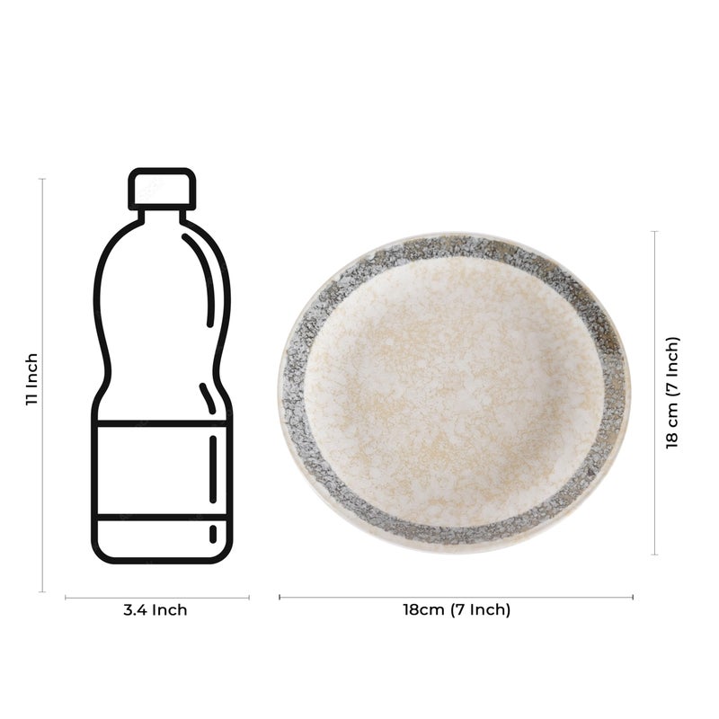 Caffeine Ceramic Handmade Stoneware Cream Patta Quarter Plate 7”(Set of 2 Dishwasher & Microwave Safe) - Image 3