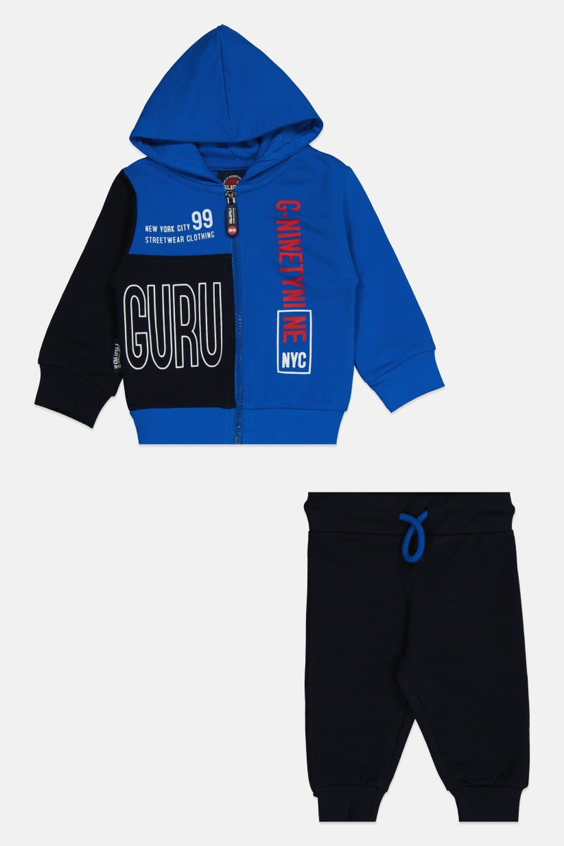 guru G99 By Guru Toddlers Boy 2 Pieces Brand Logo Top With Bottom Set, Multicolor - Image 1