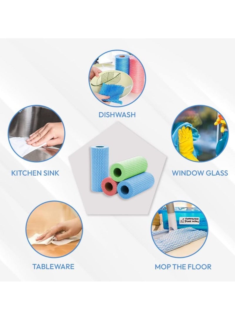 Marrkhor Pack of 3 50Pcs/Roll Environment Friendly Disposable Cloth Kitchen Cleaning Non-Woven Fabric Dish Towel Cloth Kitchen Cleaning Tools - Image 4